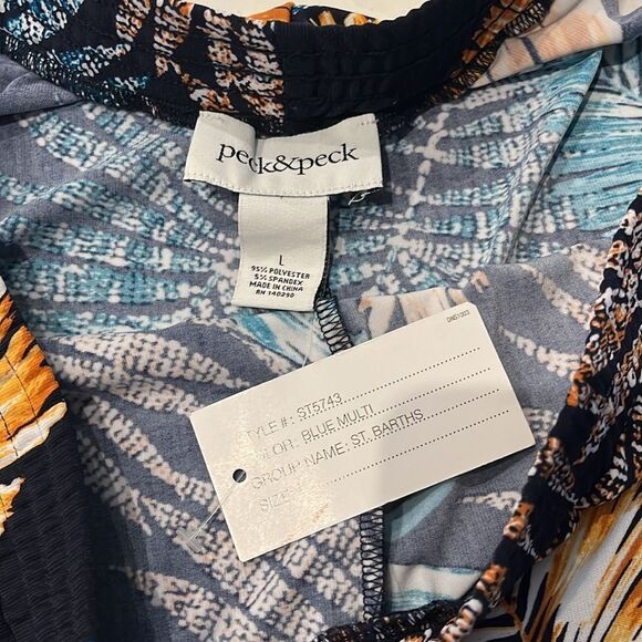 Peck & Peck Tropical Leaf Print Pants - Picture 4 of 6